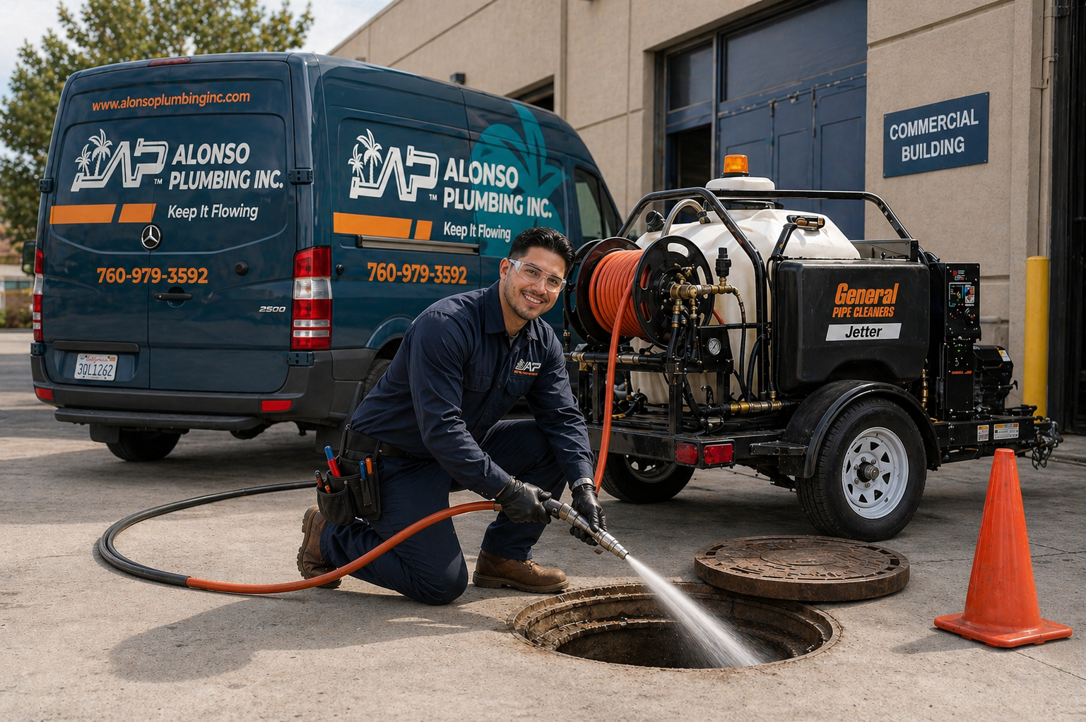 Commercial hydro jetting drain cleaning service North County San Diego