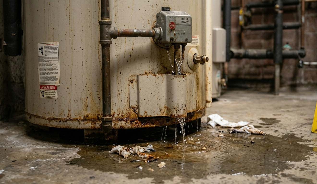 Commercial water heater failure in Vista, CA.