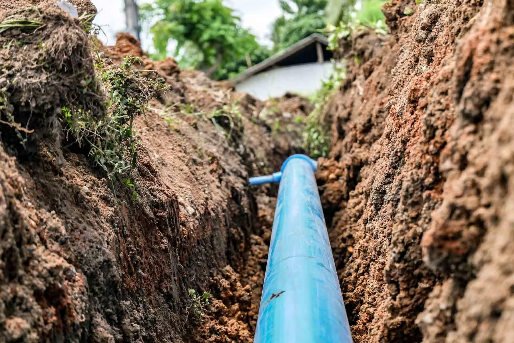 Main water line installed for an ADU in Carlsbad, CA.